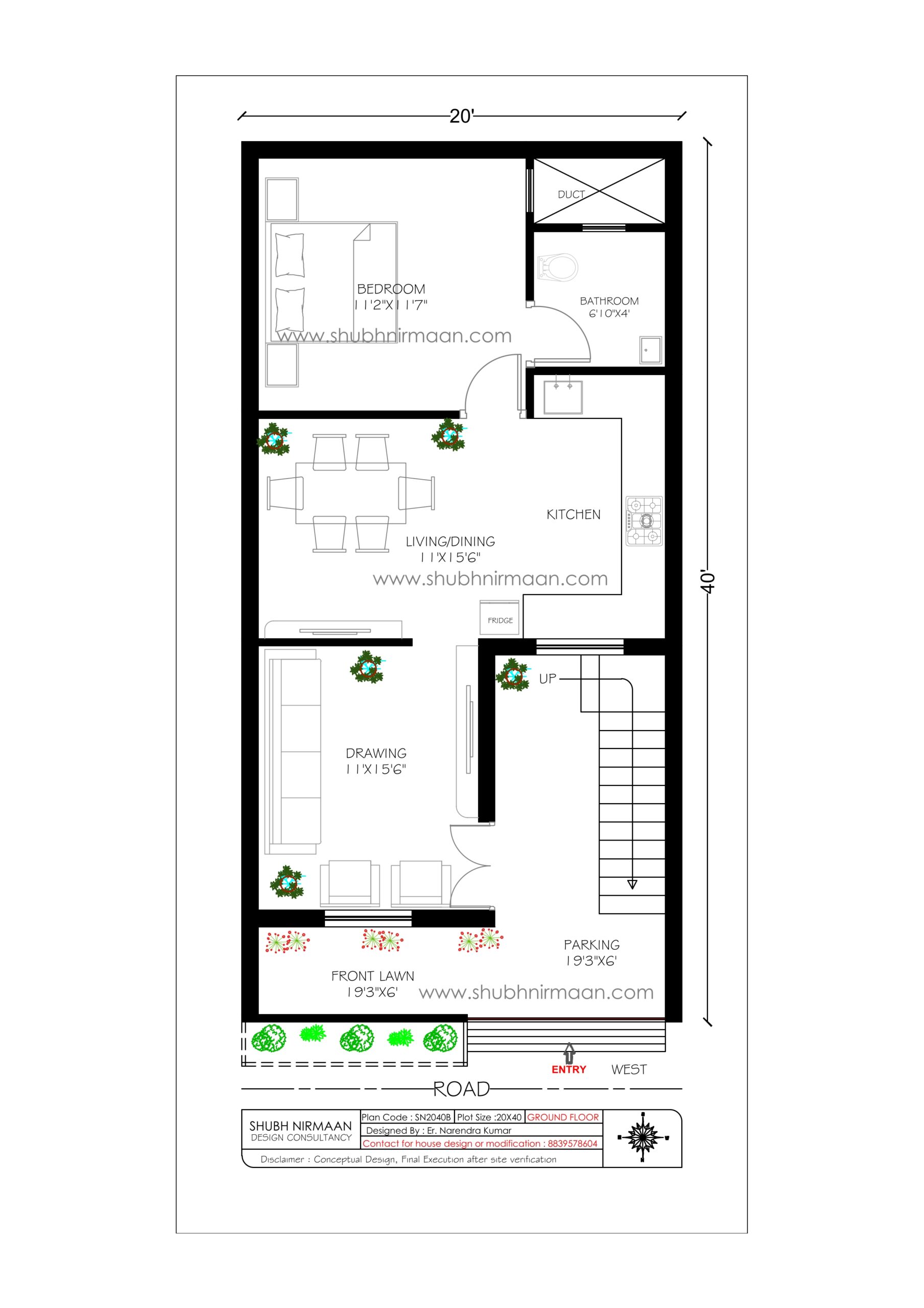 20x40 house plan