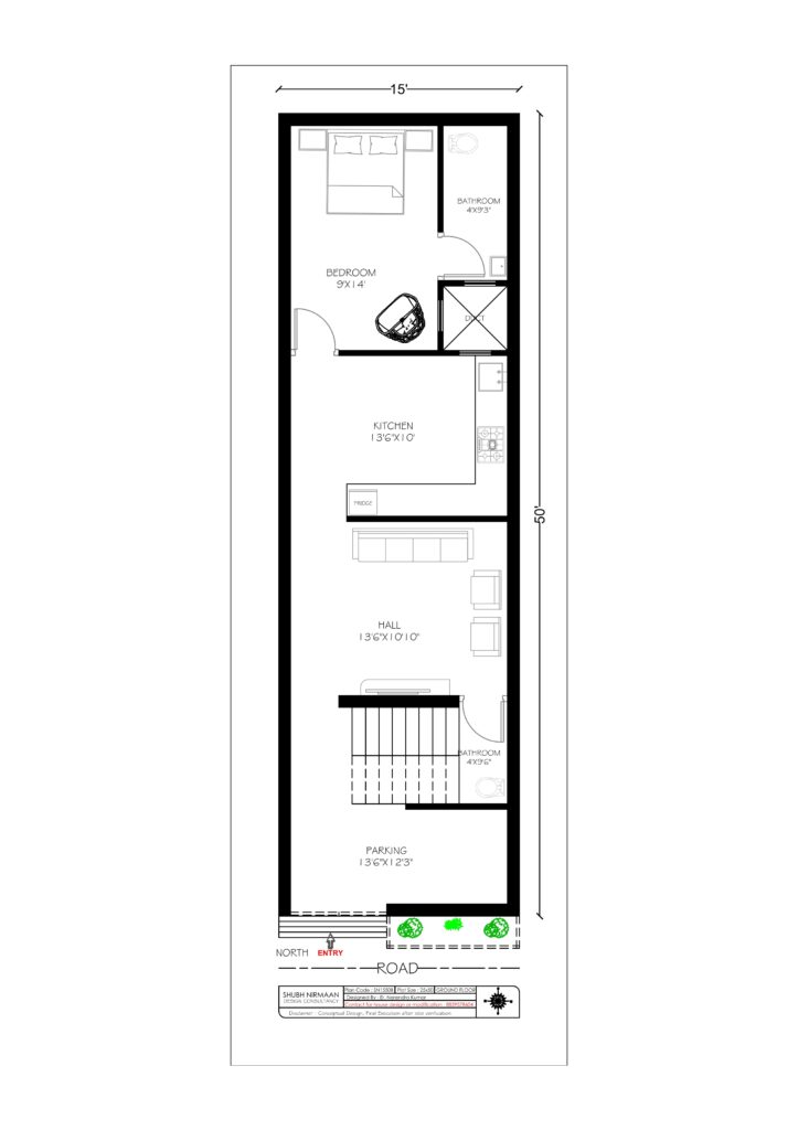 15X50 house plan